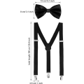 Pikkukuva 3 / 5: Backbone Tie Set Clip Style Y Säädettävä Jalusta, 80-luvun Reppu Olkahihnat, Täydellinen Halloween Cosplay-juhliin, 4,3 x 2,3 tuumaa takana