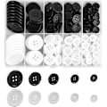 Miniatyrbillede 1 af 4: 160 stk. 4-huls Knapper, Sort Hvid Knapper, Harpiks Knapper, Sy på Runde Knapper, Harpiks Base Knapper, Sy på Knapper 10,13,15,50,25 mm