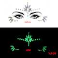 Miniatyrbilde 5 av 5: Noctilucent Face Gems Stickers Luminous Temporary Tattoos for Woman Self-ad