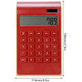 Miniatyrbilde 2 av 4: Kalkulator, slank og elegant design, kontor/hjemmeelektronikk, dobbel drevet skrivebords kalkulator, solenergi, 10 siffer, vippet LCD-skjerm, rød