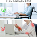 Miniatyrbild 4 av 5: Ergonomiskt Armstöd för Skrivbord, 180 Grader och 90 Grader Rotationsbart Handledsstöd, Armbågsstöd Förlängning Skrivbord Justerbart Datorunderarmstöd för