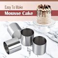 Miniatyrbillede 4 af 4: 10 stk. Rustfrit Stål Bageforme, Runde Kageforme, Mousse Ringe, Runde Kageudstikkere, Dessert Ring Bageforme til Fondant, Sushi