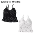 Miniatyrbilde 2 av 5: 2 stk. Kvinners Sommer Trykt Ruffle Hem Bluse Ermeløs V-hals Topp, Tank C