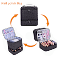 Miniatyrbillede 5 af 5: Neglelak Organizer Taske Neglelak Organizer Taske, Dobbelt-Lag Neglelak Opbevaring og Negle Tørrer Etui, Holder 30 Flasker (15 ml) (Sort)