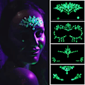 Miniatyrbild 1 av 5: Noctilucent Face Gems Stickers Luminous Temporary Tattoos for Woman Self-ad