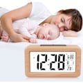 Miniatyrbild 2 av 5: Enkel inställning Trä Digital väckarklocka med temperatur, Digital väckarklocka, Datum, Bakgrundsbelysning, Snooze