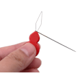 Miniatyrbillede 4 af 4: 100 stk. kalebasformede plastiknåletrådere, plastiktrådsløjfe DIY nåletråder håndmaskine syværktøj til syning, håndværk, farver tilfældige