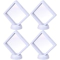 Pikkukuva 1 / 4: 4 kappaletta 3D kelluva kolikkokehys, 3D kelluva vitriini, korujen esittelyteline, 3D korurasia pidike medaljonki kolikkoesittelyteline