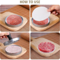 Miniatyrbillede 3 af 4: Burger Maker & 100 Vokspapir Non-stick Patty Burger Maker Til Fremstilling Af Quarte
