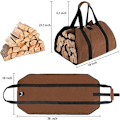 Miniatyrbild 3 av 5: Pack Vedkorgar - Vaxad Canvas Tote Bag, Extra Stor Vattentät Bärbar Vedkorg för Vedspis, Inomhus Utomhus, Camping