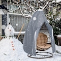 Miniatyrbillede 5 af 5: Swing hængestol æggeskal støv og regnslag med lynlås og snøre (