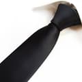 Miniatyrbillede 2 af 5: Mænds slips Solid Pure Color Plain Formal Black Slips til mænd