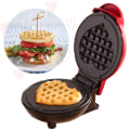 Miniatyrbilde 1 av 5: Mini Maker for Single Waffles, Hash Brown, Easy Clean, Non-Stick Surface, Rød