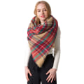 Miniatyrbillede 2 af 5: Tartan Plaid Tæppe Tykt Vintertørklæde Chunky Wrap Oversized Shawl