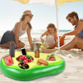 Miniatyrbild 3 av 5: Färgglad uppblåsbar paraply pool flytande dryckeshållare dryck sallad servering