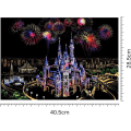 Miniatyrbild 3 av 4: Reppapper 405 x 285 mm, konstmålning stadsnatt scen svart c