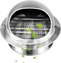 100mm Rund Luftventilationsgitter Ventilationshætte, 304 Rustfrit Stål Rund Hætte Med/Mesh, Kan bruges til 110pvc rør