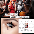 Pikkukuva 2 / 5: 8 kpl Halloween Eyeliner -tarra silmätilapäivätarrat Lepakko Hämähäkkiverkko Kuvio