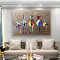 Pikkukuva 3 / 5: Zebra Herd Colorful Rears Street Art Canvas, ei sisällä kehystä 40x50cm
