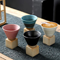 Miniatyrbillede 5 af 5: 1 stk. Keramisk Espressokopper Groft Potte Kaffekrus med Base 7oz Mini Esp