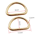 Miniatyrbilde 2 av 3: 6 stk D-formede metallringer D-ring Multifunksjonelle D-ring Vesketilbehør for DIY Hundekrage Sele Webbing Stoffstropp 8 x 6 mm (Gull)
