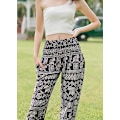 Miniatyrbillede 4 af 5: Dames Smocked Talje Harem Hippie Boho Yoga  Casual Bukser sort