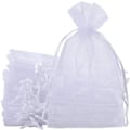 Miniatyrbillede 1 af 4: 100 stk. store organza gaveposer, 20 x 30 cm smykkeposer gaveposer til bryllup med snøretræk til fødselsdagsfest julegaveindpakning (hvid)