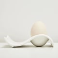 Miniatyrbild 1 av 5: 1 Pack Keramisk Äggkopp, Porslin Äggkopp för Mjukkokt Ägg, Ägghållarset för Frukost, Kök, 13,5*8*3,5cm Vit Våga