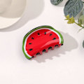 Miniatyrbillede 4 af 5: Sød vandmelonformet hårklemme smukke skridsikre spænder hårkæbeklemme