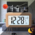 Miniatyrbild 5 av 5: Enkel inställning Trä Digital väckarklocka med temperatur, Digital väckarklocka, Datum, Bakgrundsbelysning, Snooze
