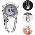 Miniatyrbillede 3 af 5: Multifunktionel Karabinhageklips Ur Quartz Ur Lysende Skive FOB Digital