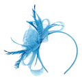 Miniatyrbillede 1 af 5: Slør Fascinator Te Selskab Pandebånd Mesh Fjer Hovedbeklædning med Clip til Kvinder Bryllup Sø Blå
