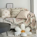 Miniatyrbilde 2 av 5: Dekorative putetrekk, sett med 2 broderte blomsterdesign i lin