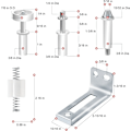 Miniatyrbillede 2 af 5: 16 dele sæt folde dør hardware kit, folde dør hardware reservedele egnet til folde døre skab dør reparation