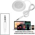 Pikkukuva 4 / 5: Mini-puhelinkaiutin, 3,5 mm:n stereokaiutin ulkokäyttöön MP3-, MP4-, iOS- ja CD-soittimelle - valkoinen