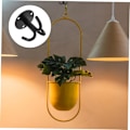 Miniatyrbillede 3 af 5: Pakke med robuste lofthængere i sort - Triple Hook vægbeslag til ophængning af planter, loftsventilator, lysekrone, sort