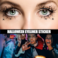 Pikkukuva 3 / 5: 8 kpl Halloween Eyeliner -tarra silmätilapäivätarrat Lepakko Hämähäkkiverkko Kuvio