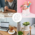 Miniatyrbild 4 av 4: Pieces Snurrplatta, 15 cm Universal 360° Rotationsunderlag, Transparent Rund Svängbar Platta Manuell Lazy Susan med Kullager i Stål för TV-Dator