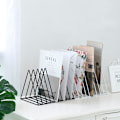 Miniatyrbild 5 av 5: Bokstöd, Metalltidningsställ, Triangulärt Skrivbordstidningsställ 9 Fack Bokstöd Tidningsställ Organisation Hållare för Skrivbord, Dokument, CD-skivor, Tidskrifter