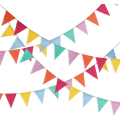 Miniatyrbilde 5 av 5: 5 stk flerfarget vimpelbanner 60 stk trekantflagg vimpel til fest H