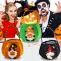 Miniatyrbillede 4 af 5: Halloween Trick or Treat-tasker - Børns slikspand Tote-tasker - Græskar-design