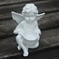 Miniatyrbillede 2 af 2: Engle Resin Have Statue Figur, Bedårende Engel Skulptur Mindesmærke Sta