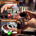 Miniatyrbild 4 av 5: Universal Doseringring i Aluminium 51mm Magnetisk Kaffe Doseringring Espresso Doseringstratt Rostfritt Stål Kaffemaskin Tillbehör för Café Butik Mjölk
