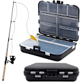 Miniatyrbillede 1 af 4: 2 stk. Fiskeri Tackle Box, Vandafvisende Fiskeri Lokke Opbevaringsboks, Multifunktionel Lokkebokse Krog Beholderboks Opbevaring Bærbar Fiskeri Tilbehør