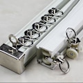 Miniatyrbilde 3 av 5: 20 stykker gardinstang glidere ruller plast dobbel ruller aluminiumlegering
