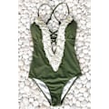 Miniatyrbild 2 av 5: Fashion dam retro spetsbikini strand badkläder badkläder GRÖN M