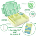 Pikkukuva 3 / 3: Lounasrasia, Bento-rasia Muovinen lounasrasia sopii aikuisille lapsille, 1300 ml Bento-rasia Ateriarasia kolmella lokerolla ja ruokailuvälineillä, BPA-vapaa, Mikroaaltouuni