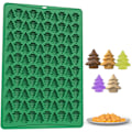 Miniatyrbillede 1 af 5: Jule Silikonform, 100 Hulrum Mini Juletræ Slik Chokolade Bageform til Konditori Cookies Pudding Gele Hundegodbidder, 22*16*2CM