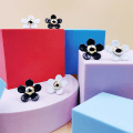 Miniatyrbillede 5 af 5: Blomstersko Charms til piger kvinder 4 stk. sort 4 stk. hvid 10 stk. perle