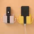 Miniatyrbild 3 av 4: 4 st självhäftande fjärrkontrollförvaringsbox, väggmonterad fjärrkontrollförvaringsbox, väggmonterad mobiltelefonhållare, för hemmakontor skola, fjärrkontroll